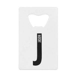 Moderne personalisierte fette Monogramm- und Namen Geldbeutel Flaschenöffner