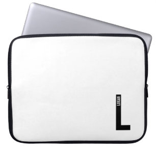 Moderne personalisierte fette Monogramm- und Namen Laptopschutzhülle