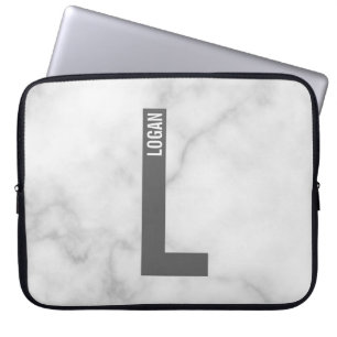 Moderne personalisierte fette Monogramm- und Namen Laptopschutzhülle