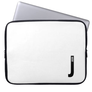 Moderne personalisierte fette Monogramm- und Namen Laptopschutzhülle