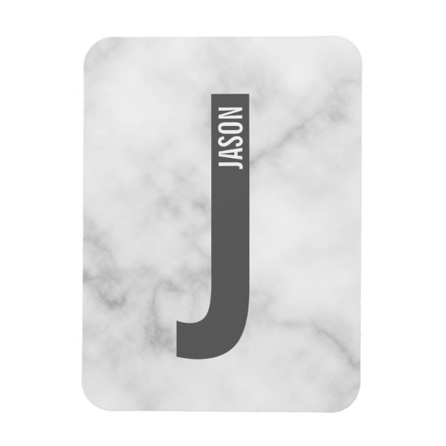Moderne personalisierte fette Monogramm- und Namen Magnet (Vertikal)