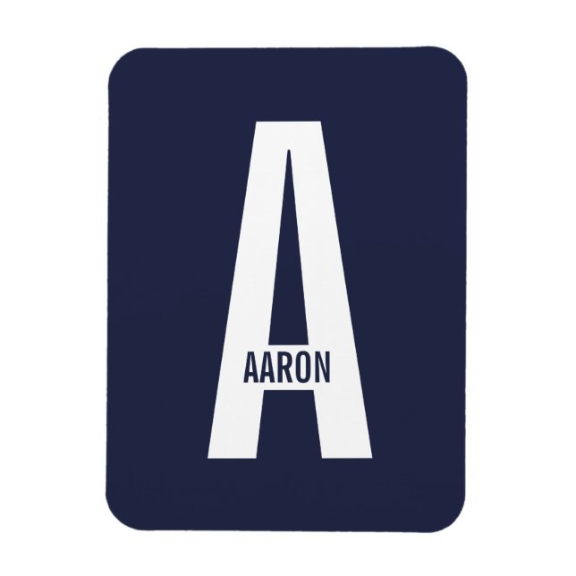 Moderne personalisierte fette Monogramm- und Namen Magnet (Vertikal)