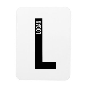 Moderne personalisierte fette Monogramm- und Namen Magnet