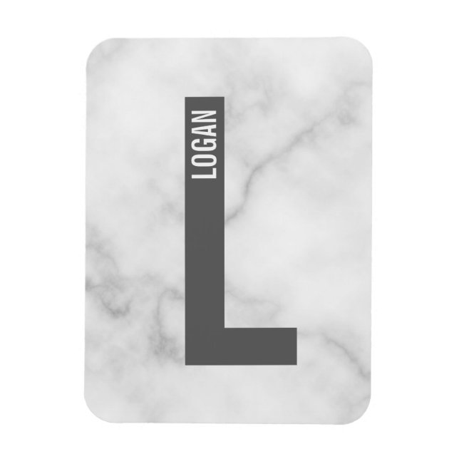 Moderne personalisierte fette Monogramm- und Namen Magnet (Vertikal)