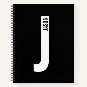 Moderne personalisierte fette Monogramm- und Namen Notizbuch