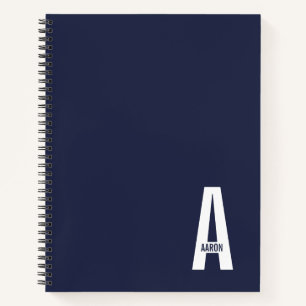 Moderne personalisierte fette Monogramm- und Namen Notizbuch