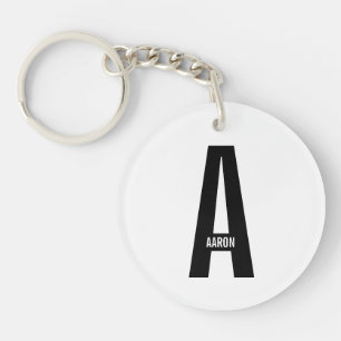 Moderne personalisierte fette Monogramm- und Namen Schlüsselanhänger