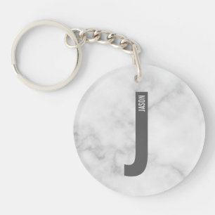 Moderne personalisierte fette Monogramm- und Namen Schlüsselanhänger