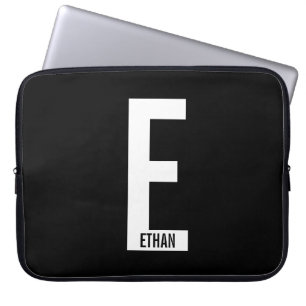 Moderne personalisierte fettgedruckte Initialen un Laptopschutzhülle