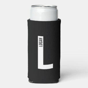 Moderne personalisierte fettgedruckte Monogramm- u Selters Dosenkühler