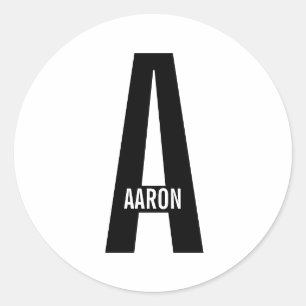 Moderne personalisierte fettgedruckte Monogramme u Runder Aufkleber
