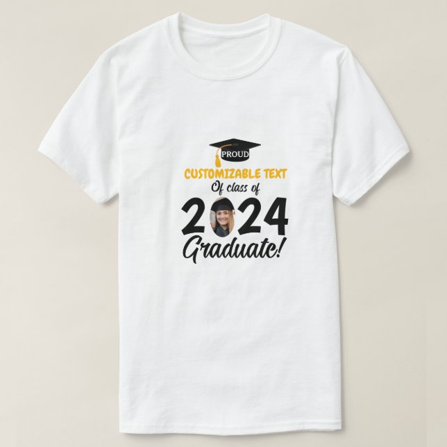 Moderne Personalisierte Foto Abschluss Familie T-Shirt (Design vorne)