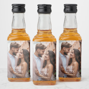 Moderne Personalisierte Foto-Hochzeit Alkoholflaschenetikett
