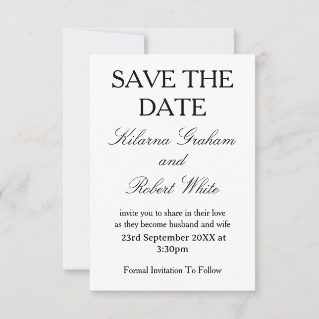 Moderne personalisierte Foto-Hochzeit Save-the-Dat Save The Date (Vorderseite)
