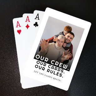 Moderne personalisierte Foto spielende Familie Fre Spielkarten
