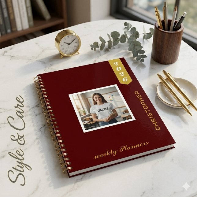 Moderne Personalisierte Foto-Text Stylisch Planer (Modern Personalized Photo Text Stylish Planner)