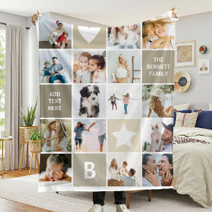 Moderne personalisierte Fotocollage als Erinnerung Fleecedecke