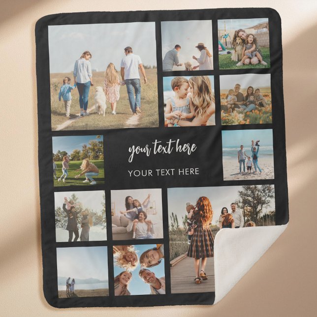 Moderne Personalisierte FotoCollage Sherpadecke (Von Creator hochgeladen)