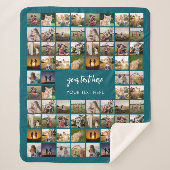 Moderne Personalisierte FotoCollage Sherpadecke (Vorderseite)