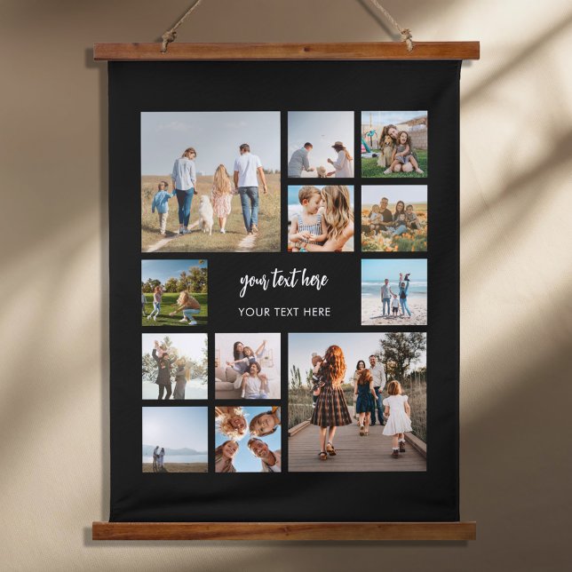 Moderne Personalisierte FotoCollage Wandteppich Mit Holzrahmen (Von Creator hochgeladen)