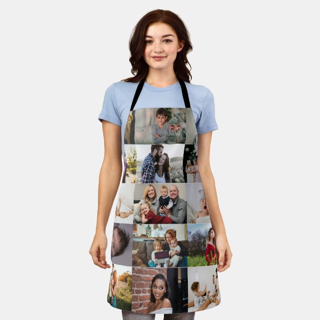 Moderne, Personalisierte Fotokassenfamilie  Schürze (Getragen)
