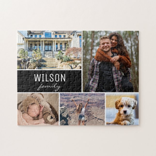 Moderne Personalisierte Fotosammlerfamilie Jigsaw (Horizontal)