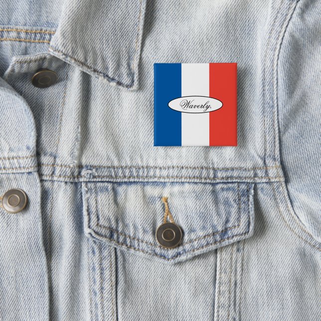 Moderne personalisierte französische Flagge mit ei Button (Beispiel)