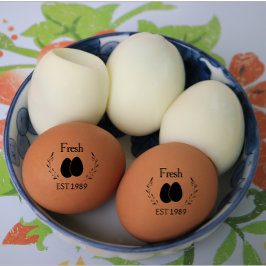 Moderne Personalisierte frische Eier mit Dattel Gummistempel