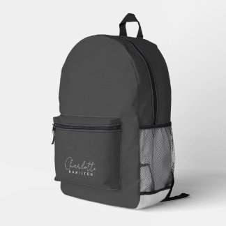 Moderne Personalisierte Grautöne Bedruckter Rucksack