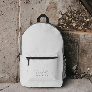 Moderne Personalisierte Grautöne Bedruckter Rucksack