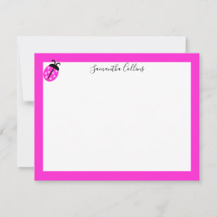 Moderne Personalisierte handgeschriebene Rosa Lady Mitteilungskarte