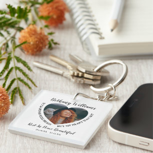 Moderne Personalisierte Herz Foto Gedenkstätte Schlüsselanhänger