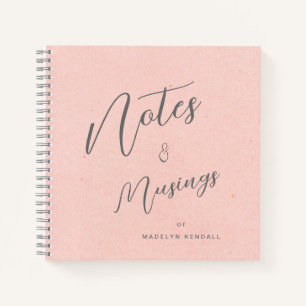 Moderne Personalisierte Hinweise und Muskeln Rosa Notizbuch