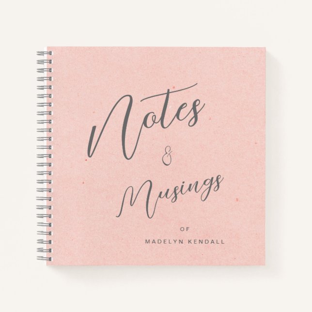 Moderne Personalisierte Hinweise und Muskeln Rosa Notizbuch (Vorderseite)