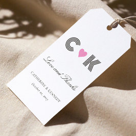 Moderne Personalisierte Hochzeit "Liebe und Dank" Geschenkanhänger