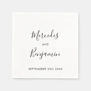 Moderne Personalisierte Hochzeit mit eleganter Kal Serviette
