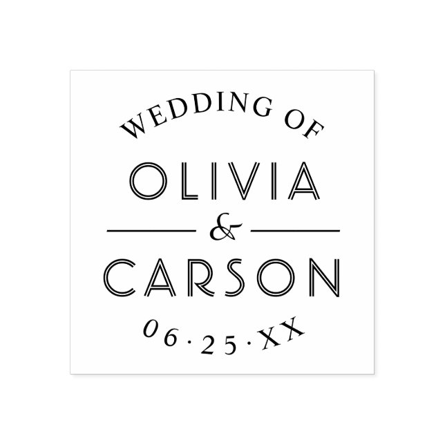 Moderne Personalisierte Hochzeitmonogramm Gummistempel (Prägung)