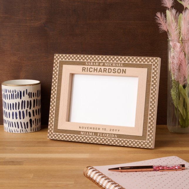 Moderne Personalisierte Hochzeitsgeschenke Geätzte Rahmen (Linke Ecke)