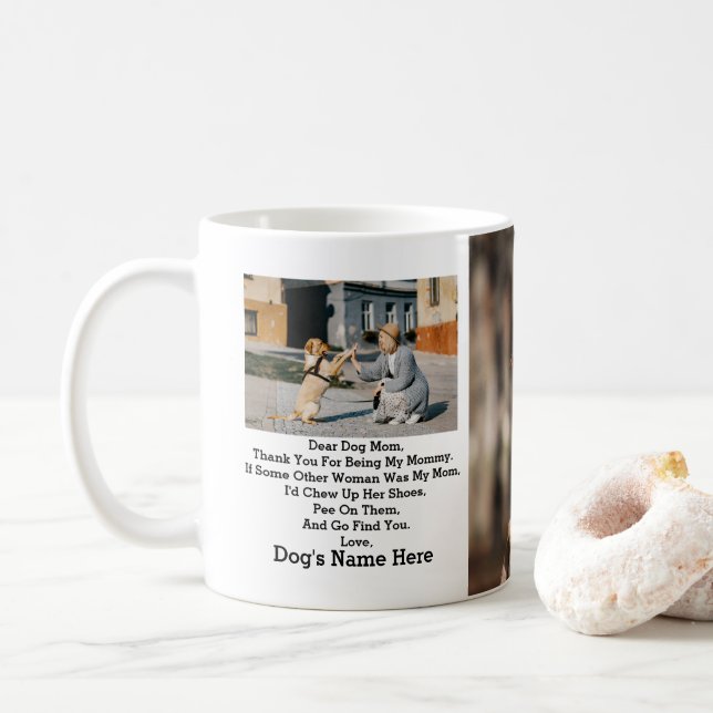 Moderne Personalisierte Hunde Mama Muttertagsgesch Kaffeetasse (Mit Donut)