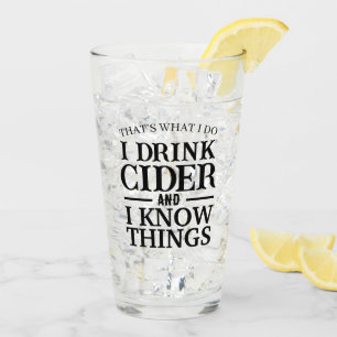 Moderne Personalisierte I Drink Cider Text Black S Glas