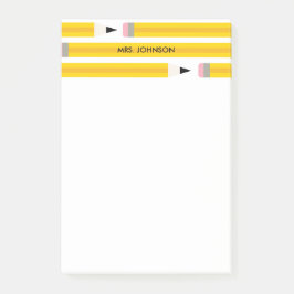 Moderne personalisierte Lehrerbilder mit Bleistift Post-it Klebezettel