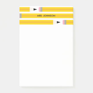 Moderne personalisierte Lehrerbilder mit Bleistift Post-it Klebezettel