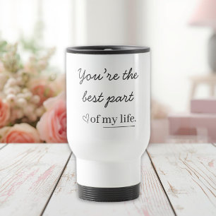 Moderne personalisierte Liebeszitat-Reisetasche Reisebecher
