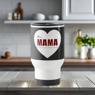 Moderne personalisierte Mama-Herz-Reisebecher Reisebecher
