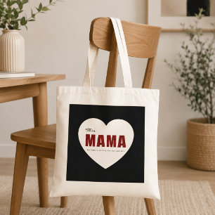 Moderne personalisierte Mama-Herz-Tasche Tragetasche