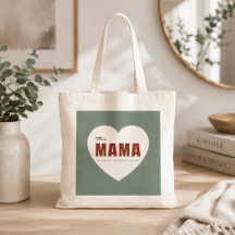 Moderne personalisierte Mama-Herz-Tasche
