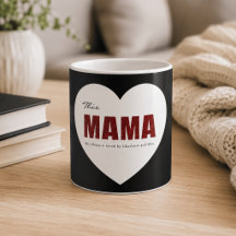 Moderne Personalisierte Mama Herz Tasse