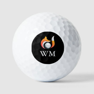 Moderne personalisierte Monogramm-Fuchs-und-Ball-P Golfball
