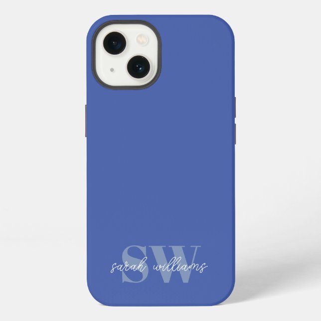 Moderne personalisierte Monogramm-Name iPhone Hülle (Rückseite)
