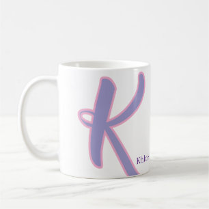 Moderne personalisierte Monogramm-Tasse mit Namen  Kaffeetasse
